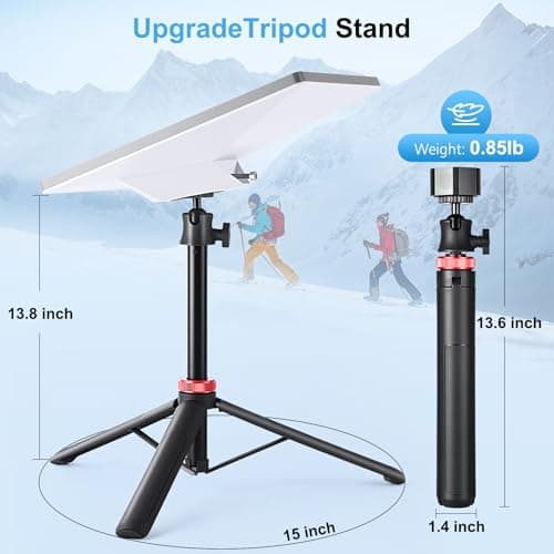 Datop Starlink Mini Tripod Mount,with Aluminum Adapter Tripod Stand Mount Adjustable Height and 360°Tilt Compatible,Starlink mini Stand for Outdoor Camping, Traveling, RV | Starlink Mini Accessories - Thumbnail 5
