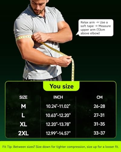 Elbow Brace Support with Gel Pads Breathable Elbow Compression Sleeve for Men & Women 4D Knit Elbow Sleeve for Golfer's, Tennis Elbow, Tendonitis, Reduce Joint Pain During Any Activity(Black, X-Large) - Thumbnail 4