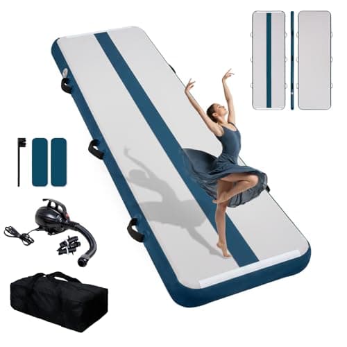 Tuxedo Sailor 11’ Inflatable Gymnastics Mat - Premium Heat Sealed Process,Tumbling Mat with Electric Pump, Repair Kit & Backpack - Multi-Scene exercise Mat Use for Gym, Yoga, Home, Outdoor - Image 1