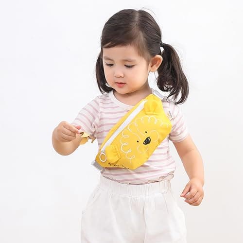 SUNVENO Kids Fanny Pack, Cute Lion Cartoon Waist Bag for Boys & Girls, Adjustable Crossbody Belt Pouch Ages 2-8, Travel Beach & Birthday Gift - Thumbnail 4