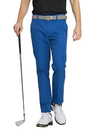 M MAELREG Mens Golf Pants Flat Front Waterproof Lightweight -30"/32"/34" Slim Fit Chino Casual Dress Pants for Men Cobalt