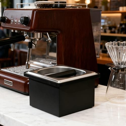 LOK LOKDS Coffee Knock Box Espresso Accessories, Stainless Steel Coffee Grounds Container, Coffee Puck Knock Box for Espresso Machine Accessories (7.28 x 6.8 x 4.25 in) - Thumbnail 6