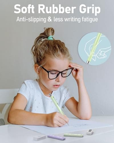 Four Candies Cute Mechanical Pencil Set with Case, 4PCS 0.7mm Pastel Fast Click Aesthetic Mechanical Pencils with 480PCS HB Lead Refills, 2 Erasers, 12 Eraser Refills School Supplies for Girls Writing - Thumbnail 6