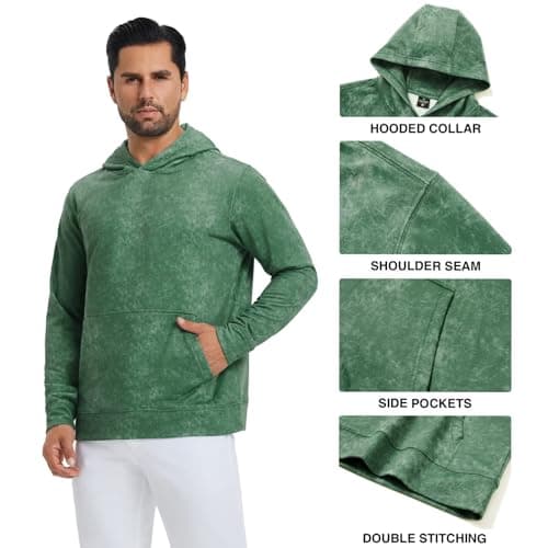 M MAELREG Mens Sweatshirts Hoodies Outdoor Hiking Workout Performance Hooded Sport Casual Fall Golf Hoodies for Men - Thumbnail 4