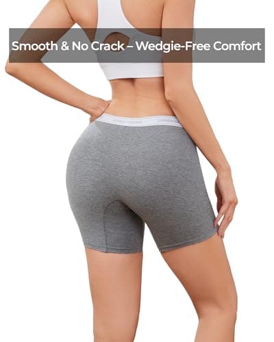 Nexgenz Cotton Boyshort Underwear for Women boxer briefs 4 Pack Multicolor Medium 5.5" Inseam - Thumbnail 4