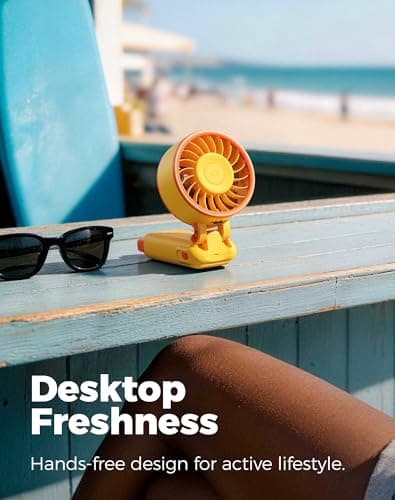 Diveblues Portable Handheld Fan, 7.4m/s High Speed Turbo Fan, 180° Foldable 4-in-1 Personal Neck Fan Integrated Carabiner Clip, 100 Speed Stepless Control, USB-C Rechargeable, 12H Battery, Fanzy D6036 - Thumbnail 6