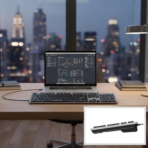 MIKUSO Wired Computers Keyboard with Cover Comfortable Hand Feel,Laser Engraved Characters,12 Multimedia Keys USB Interface Suitable for Laptop PC,Full Size 104 Keyboards, Plug and Play, Office - Thumbnail 6
