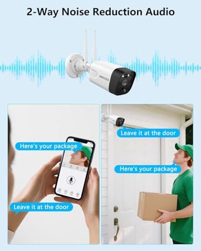 (2026 Update) Wireless WiFi Outdoor Security Camera System with Dual Antenna Cameras, 55% Stronger Signal, 130° Wide Angle, 2-Way Audio, No Monthly Fee, Home NVR Security System - Thumbnail 2