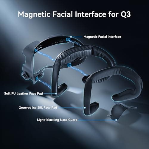 AMVR FC4M Magnetic Facial Interface, Silk Face Pad Cover with Ventilation-Design, Compatible with Quest 3 Accessories, Face Cushion for Halo Head Strap (NOT Compatible with Quest 3S) - Thumbnail 2