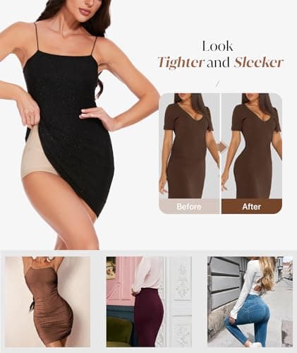 GYDEK Tummy Control Shapewear Panties for Women High Waisted Body Shaper Underwear Girdle Panty Seamless Shapewear Beige - Thumbnail 4