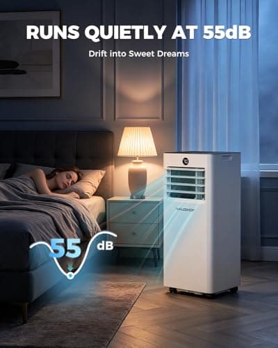 HAUSHOF Portable Air Conditioner, 10000 BTU Portable AC Unit with Cool, Fan, Dry & Sleep Mode for Rooms up to 450 sq.ft, Remote Control, 24H Timer, Window Kit & Exhaust Hose Sleeve Included, White - Thumbnail 5