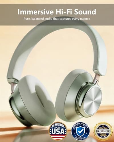 Wentronic Y03 Bluetooth Headphones Wireless Active Noise Cancelling Over Ear Headphones 48 Hours Playtime High Sound Quality 6 EQ Music Mode Headphones with Soft Ear Cushion - Green - Thumbnail 2