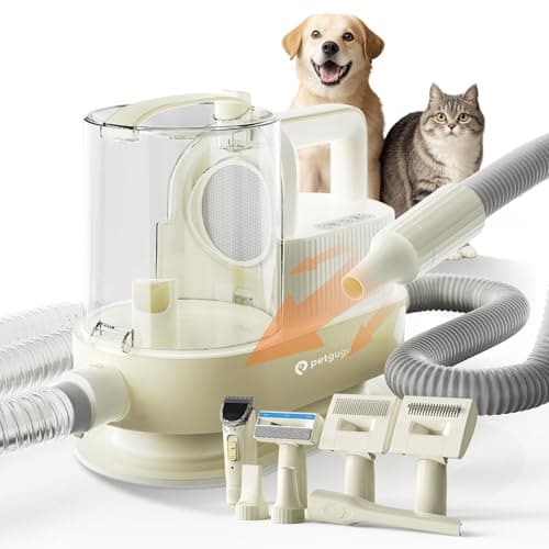 PETGUGU Dog Grooming Vacuum, 7-in-1 Pet Grooming Vacuum with Clipper Nail Grinder, 2.5L Dust Cup Dog deshedding Brush,3 Settings Adjustable Speed and Temperature Control Blower - Image 1
