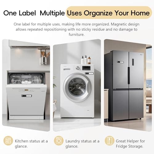Dishwasher Magnet Clean Dirty Sign, Stainless Steel Magnetic Clean Dirty Dishwasher Sign,Matte Brushed Surface Cleaning/Dirt Indicator with Strong Magnet, Home Kitchen Organizer (Brushed Black) - Thumbnail 5
