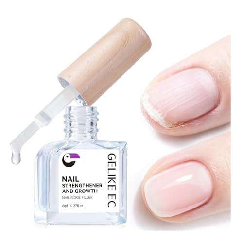 Nail Ridge Filler For Damaged Nails: Gelike ec 8 in 1 Nail Strengthener for Thin Nails and Growth - Protein Nail Ridge Filler with Top Coat Free - Image 1