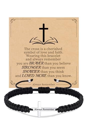 Sistble Women Cross Bracelet Baptism Gifts for Teen Faith Christian Bracelets Bible Verse Inspirational Religious Jesus Baptism Gift Easter Basket Stuffers Jewelry for Teens - Image 1