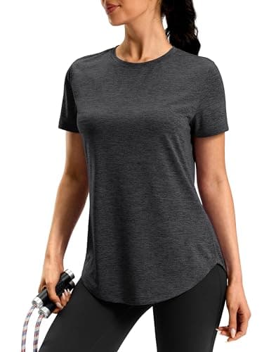 Womens Workout Shirts Short Sleeve Dry Fit Breathable Athletic Gym Hiking Running Casual Lightweight Long Tops for Women (Black,XX-Large) - Image 1