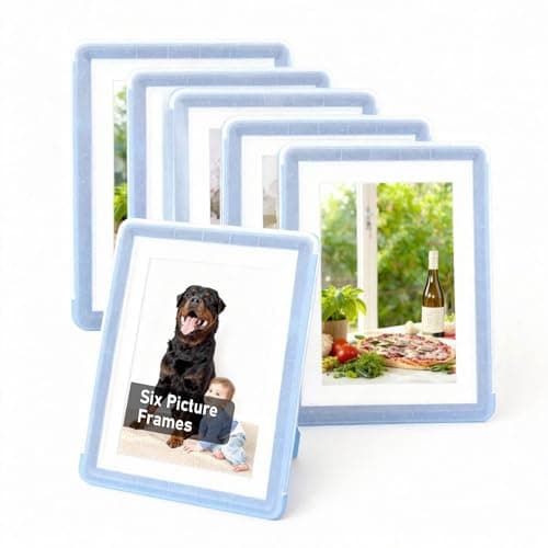 vilkok 5x7 Picture Frame,6 Pack, Fits 5x7 Photo or 4x6 with Mat, Acrylic Front & Durable ABS Frame, Shatterproof UV-Resistant Tabletop Display, Vertical/Horizontal Home Décor Frame, Double Colors - Image 1