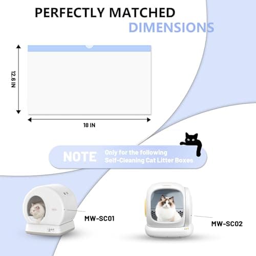 120 Count Self-Cleaning Cat Litter Box Liners Bag, Compatible with MeoWant-SCO1 and MeoWant-SCO2, Thick Heavy Duty Drawstring Replacement Cat Litter Box Liners-18"x 12.6" - Thumbnail 4