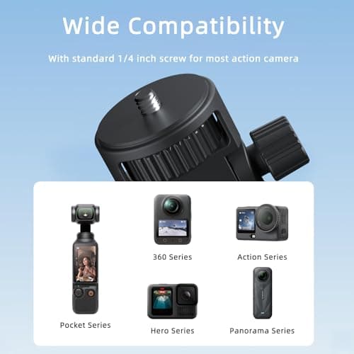 Jishane 70" Camera Tripod for GoPro Stand, Extendable Action Camera Tripod for GoPro Max2/ Hero13/12/11/10 DJI OSMO Pocket 3 & Action 6/5 pro/4, Insta360 X5/X4 - Thumbnail 2