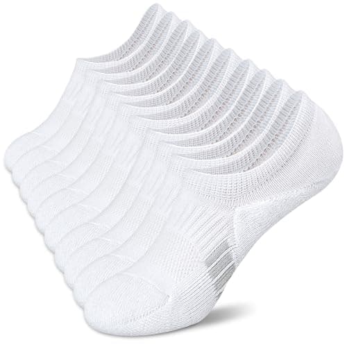 Amutost No Show Socks Womens White Running Thick Low Cut Athletic Ankle Soft 5-6 Pairs
