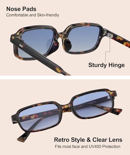 JOOX Retro Rectangle Sunglasses for Women Men Small 90s Style Vintage Trendy Narrow Rectangular Frame 2026 - Thumbnail 4