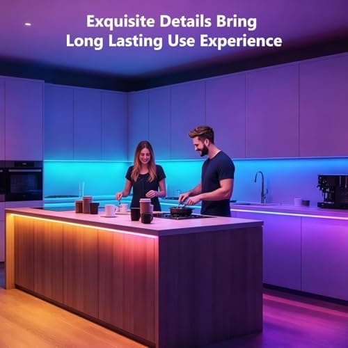 DAYBETTER LED Strip Lights 110ft, Smart Lighting Strips with App Remote Control, RGB Music Sync Color Changing Lights for Bedroom Kitchen Party Home Decor Luces led para cuarto (1 Roll) - Thumbnail 6