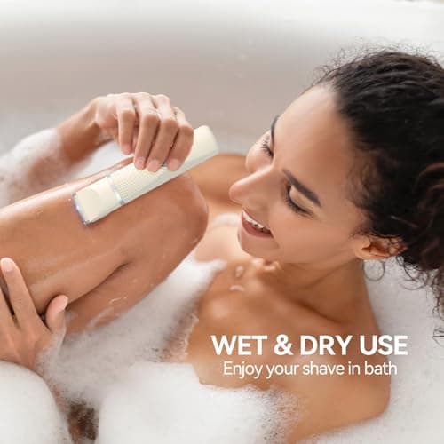 Unibono Pubic Hair Trimmer Women - Waterproof Bikini Trimmer, Rechargeable 3-in-1 Electric Razor, Personal Trimmer Groomer for Body Hair, Cordless Lady Shaver for Legs, Underarms, Face (Cream,LY) - Thumbnail 6