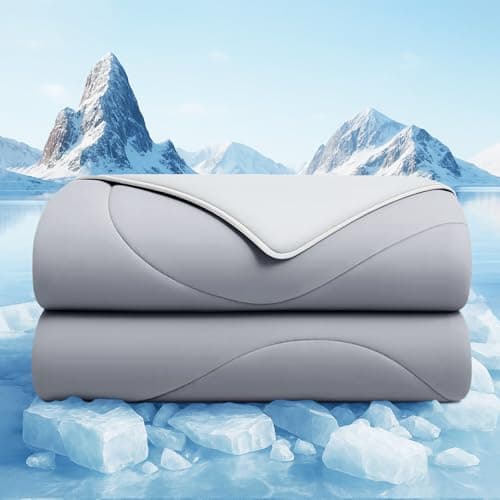 BestGlory Cooling Comforter Queen Size, Cooling Blankets for Hot Sleepers and Night Sweats, Double Side Cool Soft Light Micro Gravity and Breathable Absorb Heat Bed Blanket 90"×90" Inches, Gray - Image 1