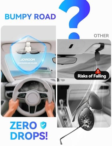 JOYROOM Sunglass Holder for Car Magnetic Visor Sunglasses Holder Clip (White) - Thumbnail 5