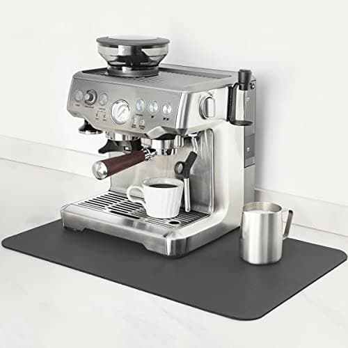 Mimore Coffee Mat - 18x24 Inch Grey Countertop Mat - Absorbent, Hides Stains, Rubber Backed - Dish Drying Mat Fits Under Coffee Maker or Espresso Machine (Compatible with Ninja Luxe Cafe) - Image 1