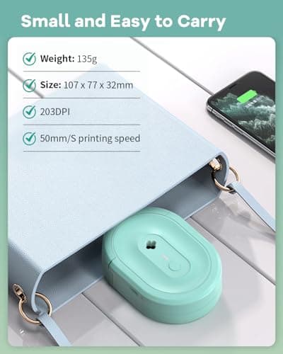 NDYIN Label Maker Machine with Tape, N12 Portable Bluetooth Label Printer, Wireless Mini Label Makers Thermal Sticker with Multiple Templates for Home, Kitchen, School, Office Organization, Green - Thumbnail 6