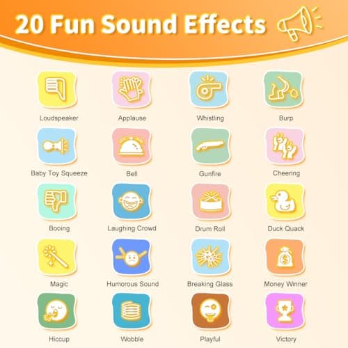 Sound Effects Machine 20 Hilarious Sounds Fart Machine Easter Basket Stuffers Noise Maker Prank for 3 4 5 6 7 8 9 10 11 12 13 Year Old Kids Gifts for Boys Girls (Include 2 AAA Battery) - Thumbnail 2