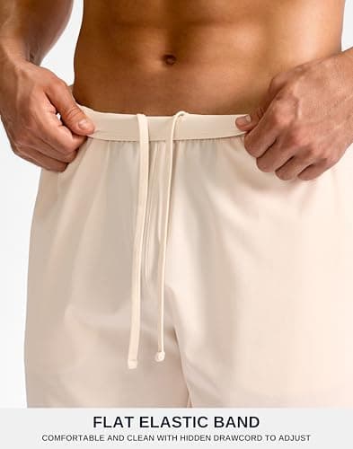 G Gradual Men's Athletic Running Shorts 7"/5"/9" Zipper Pocket Lightweight Workout Gym Quick Dry Shorts Golf Tennis Hiking, 5", Beige, 3X-Large - Thumbnail 5