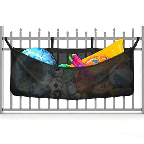 Pool Float Storage Bag, Extra Long 78" Foldable Hanging Organizer Mesh for Pool Side Fence, Adjustable Swimming Outdoor Toy Storage for Floats, Balls, Inflatable Toys & Accessories (78")