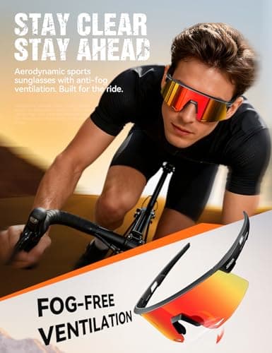 JOYROOM Cycling Glasses Polarized, Sports Sunglasses for Men Women, UV400 Protection, Lightweight Alloy, Adjustable Fit, for Running, Fishing, Skiing, UTV - Thumbnail 3