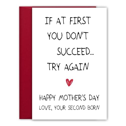 Funny Mothers Day Card for Mom, Happy Mothers Day Cards from Daughter or Son, Mother's Gift Ideas, Unique Mother Gifts for Mom from Your Second Born, Personalized Mama Gifts for Moms from Kids - Image 1