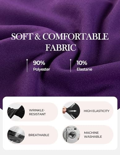 GRACE KARIN Women's 2026 Summer Short Sleeve Work Dress Elegant Business Pencil Dress Crew Neck Formal Outfits Purple XL - Thumbnail 6