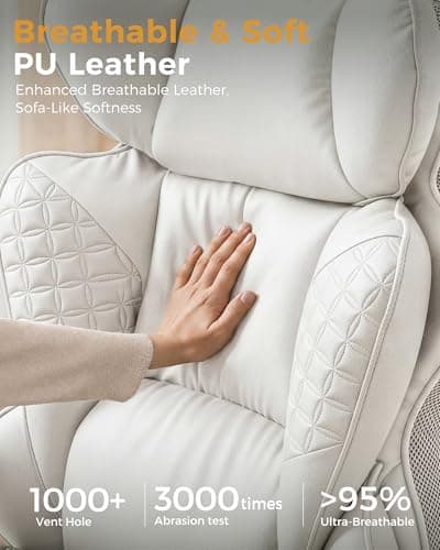 COMHOMA Big and Tall Office Chair Heavy Duty Gaming Chair with Deluxe Embossing Leather High Back Wider Ergonomic Computer Chair with Foot Rest 150°Reclining Pocket Spring Lumbar Support - Thumbnail 6