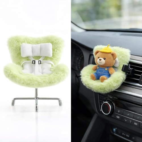 Ezcora Accessories for 10-17cm Dolls, Doll Car Seat with Clip onto Car Air Vent, Includes Seat Leg for Desktop Display (Green) - Image 1
