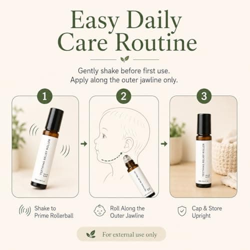 Teething Roller for Babies, Chamomile Baby Roll-On for Teething-Time Daily Care, Easy-Glide Rollerball Applicator, Portable Baby Care Roller 10ML 2 Pack - Thumbnail 6