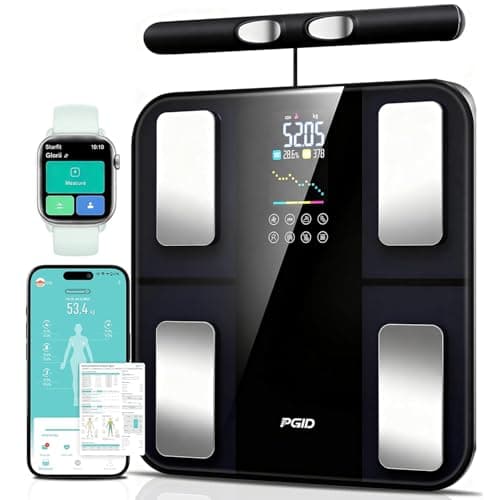 PGID Smart Scale for Body Weight,8-Electrode Digital Bathroom Scale for Weight Fat BMI Muscle Mass Full Body Composition Analyzer 28 Measurements Accurate Weighing Machine Syncs w App for 24 Users - Image 1