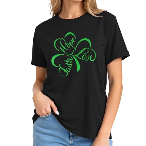 St Patricks Day Shirt Women-Cute Irish Shirt Women Lucky Shamrock Tee Top Cute Love Short Sleeves - Thumbnail 4