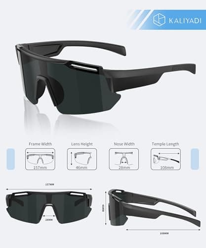 KALIYADI Polarized Youth Baseball Sunglasses: Kids Sunglasses for Boys Girls Sports Cycling Running UV400 Protection Age 6-14 - Thumbnail 4