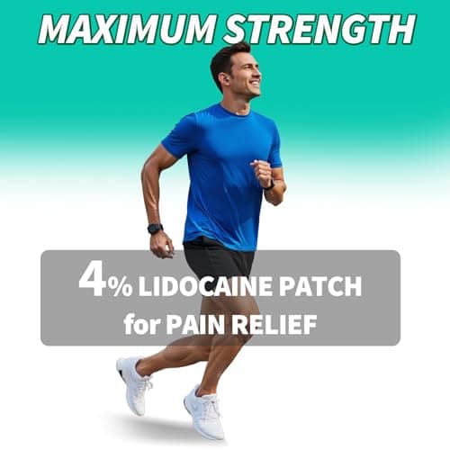 JIATUHAN 4% Lidocaine Pain Relief Patches – Maximum Strength for Back, Neck, Joint & Muscle Pain – Long-Lasting & Flexible – 15 Patches - Thumbnail 2