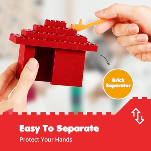Lekebaby Classic Building Bricks, 200 Piece 2x4 Building Blocks STEM Creative Building Toys Compatible with All Major Brands, Educational Toy for Boys Girls 6 Years Old and Up(2x4 Red) - Thumbnail 3