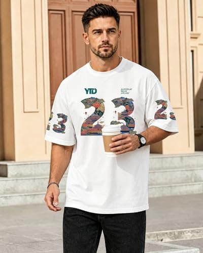 YTD 23 Graphic T-Shirts for Men Women, Relaxed Fit Cotton Crewneck Short Sleeve Casual Fashion Tee - Thumbnail 6