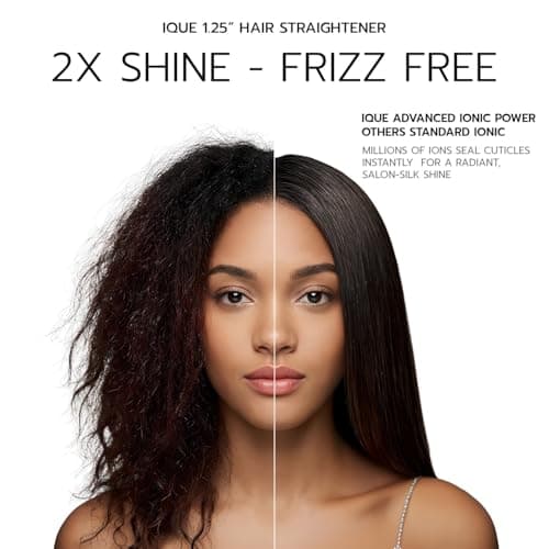 iQUE 1.25" Silk Press Flat Iron Hair Straightener for Women | Dual Voltage - Thumbnail 2