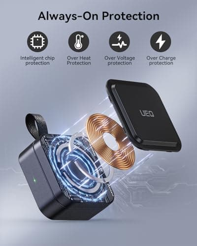 UEQ 3 in 1 Wireless Charging Station for Apple Devices,Compatible with MagSafe Charger Stand,Foldable Fast Travel Magnetic Wireless Charger for iPhone 17 Air 16 15 14 13 12,Apple Watch&AirPods Pro - Thumbnail 6