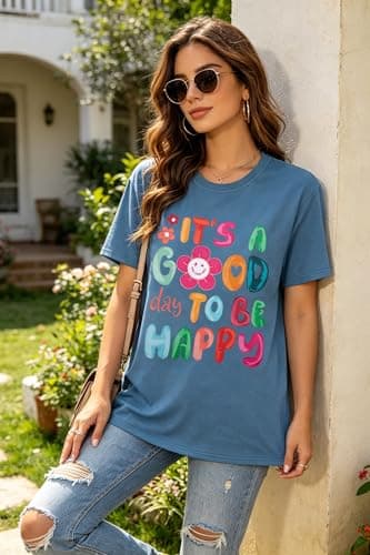 SFHFY Mental Health Shirt Women:Be You Tshirt Be Kind T-Shirt Positive Kindeness Tee Motivational Inspirational Top A-Blue - Thumbnail 5